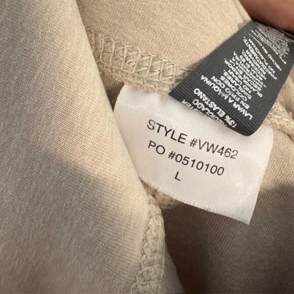 Vuori Pants Womens Large Beige Gray High Rise Leggings Colorblock Side VW462 - Picture 6 of 9